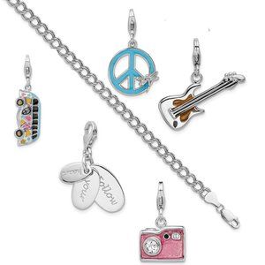 Curated Hippie Free Love Charm Link Bracelet